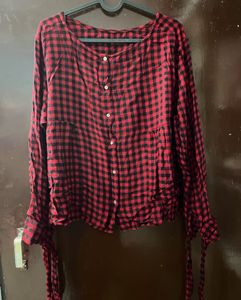Red and Black Buffalo Plaid Long Sleeve Top