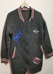 Grey Color Zipper Sweater For Boy Or Men