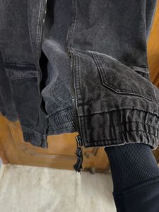 NUON WESTSIDE BLACK CHARCOAL DENIM JACKET S