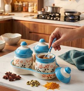 Decorative Ceramic Spice Jar Set