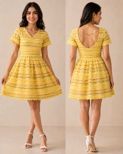 Yellow Textured dress