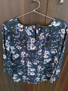 Floral Print Top with Bell Sleeves