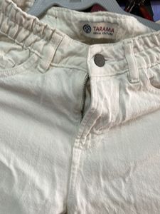 Off White Wide Leg Jeans