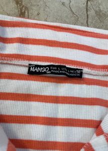 Striped Collared Cropped Top
