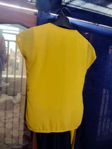 Sparkly Yellow Asymmetrical Top