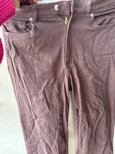 H&amp;M High Waist Trouser/Jeans - (chocolate Brown)
