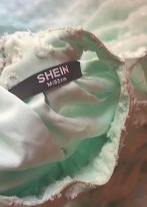 chic SHEIN dress cyan coloured and halter neck