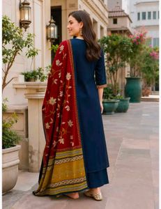 Embroidered Anarkali Kurta, Palazzo &amp; Dupatta Set