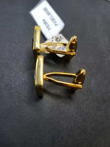 PEORA Square Blue &amp; Gold Cufflinks