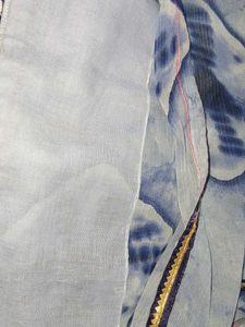 Stylish Blue Marble Print Saree