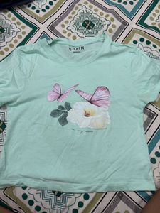 Cute Butterfly & Flower Graphic Tee