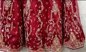Stunning Maroon Embroidered Lehenga
