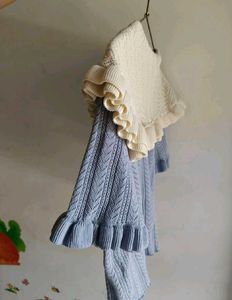 Sweet Ruffle Collar Knit Top