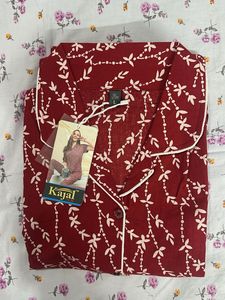 With Tag Red floral Printed co-ord Set