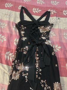 Stunning Sequin Floral Black Dress
