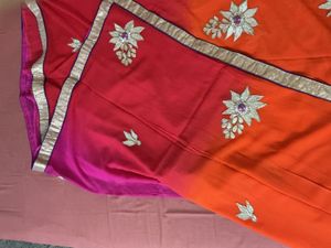 PURE CHIFFON Designer Ombre Saree with Embroidery