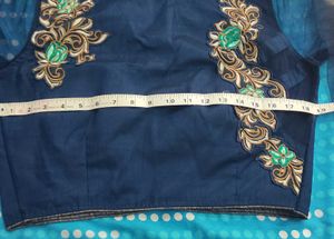 Elegant Blue Floral saree with blouse