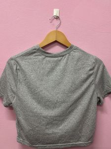 Grey Graphic croptop with 8 Ball Design(new)