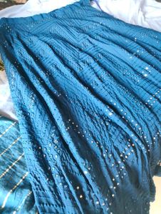 Stunning Blue Sequined Lehenga Choli