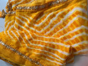 festive Lehriya Chiffon Saree
