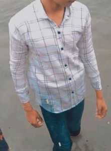 new white shirt 👕 for men with black print , S size