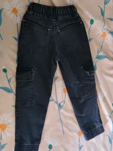 Boys Black Cargo Jeans