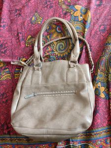 Tan Faux Leather Shoulder Bag