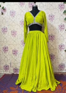 Vibrant Lime Green Lehenga Choli Set
