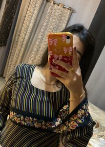 Elegant Striped Ethnic flaired gown🎀🦋❤️