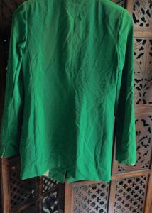 Bright Green Double-Breasted Blazer