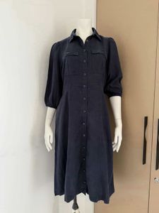 Forever New Navy Blue Button-Down Midi Dress