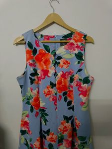 Vibrant Floral Print Sleeveless Dress