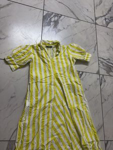 yellow striped short dress