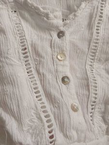 White Puff Sleeve Smocked Blouse