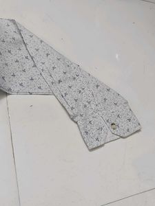Men's White Printed Casual Shirt