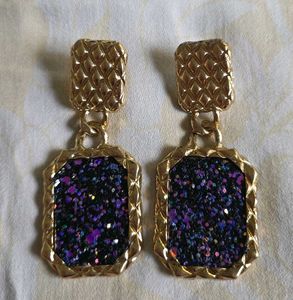 Sparkling Geometric Drop Earrings