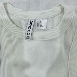 H&amp;M white Ribbed Tank Top (new &amp; unused)