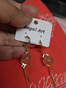 Elegant Gold Toned Drop Earrings