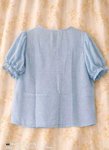Chic Blue Puff Sleeve Top