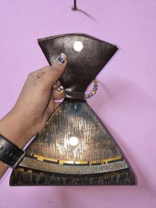 Unique Triangle Clutch with Embellishments