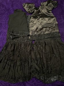 Women Black Heavy Sharara