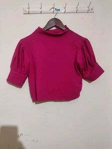 2 tops Chic Mock Neck Puff Sleeve and slevless t