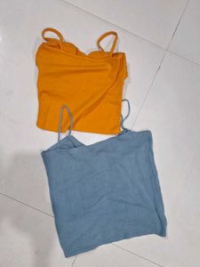 Cute Ruched Camisole Tops (Set of 2)