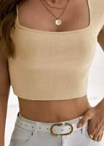 Cream crop top