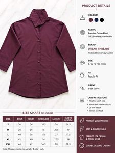 Urban Threads Maroon Cotton Blend Shirt