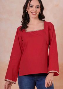 Red full sleeves kurti