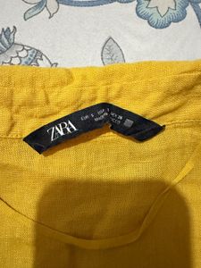 ZARA Mustard Yellow Linen Shirt