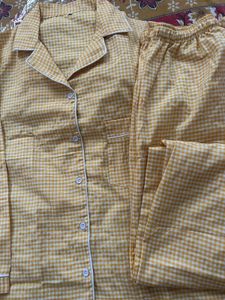 Cozy Yellow Gingham Pajama Set(FIXED)