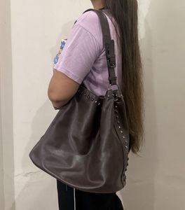 Brown Hobo/Tote/shoulder Bag with Studs