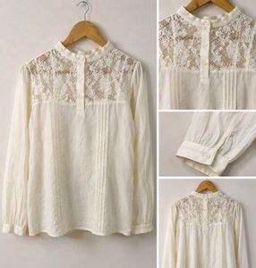 Sheer Lace Detail Vintage Blouse